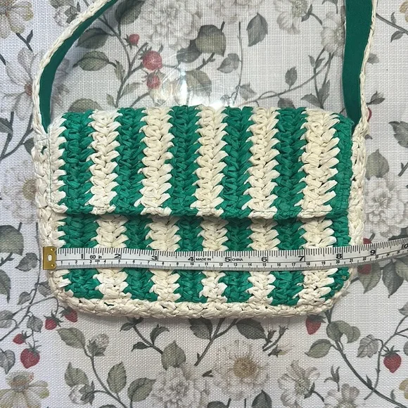 Anthropologie Striped Raffia Shoulder Bag - Picture 12 of 14
